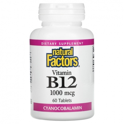  Natural Factors Vitamin B12 Cyanocobalamin 60 
